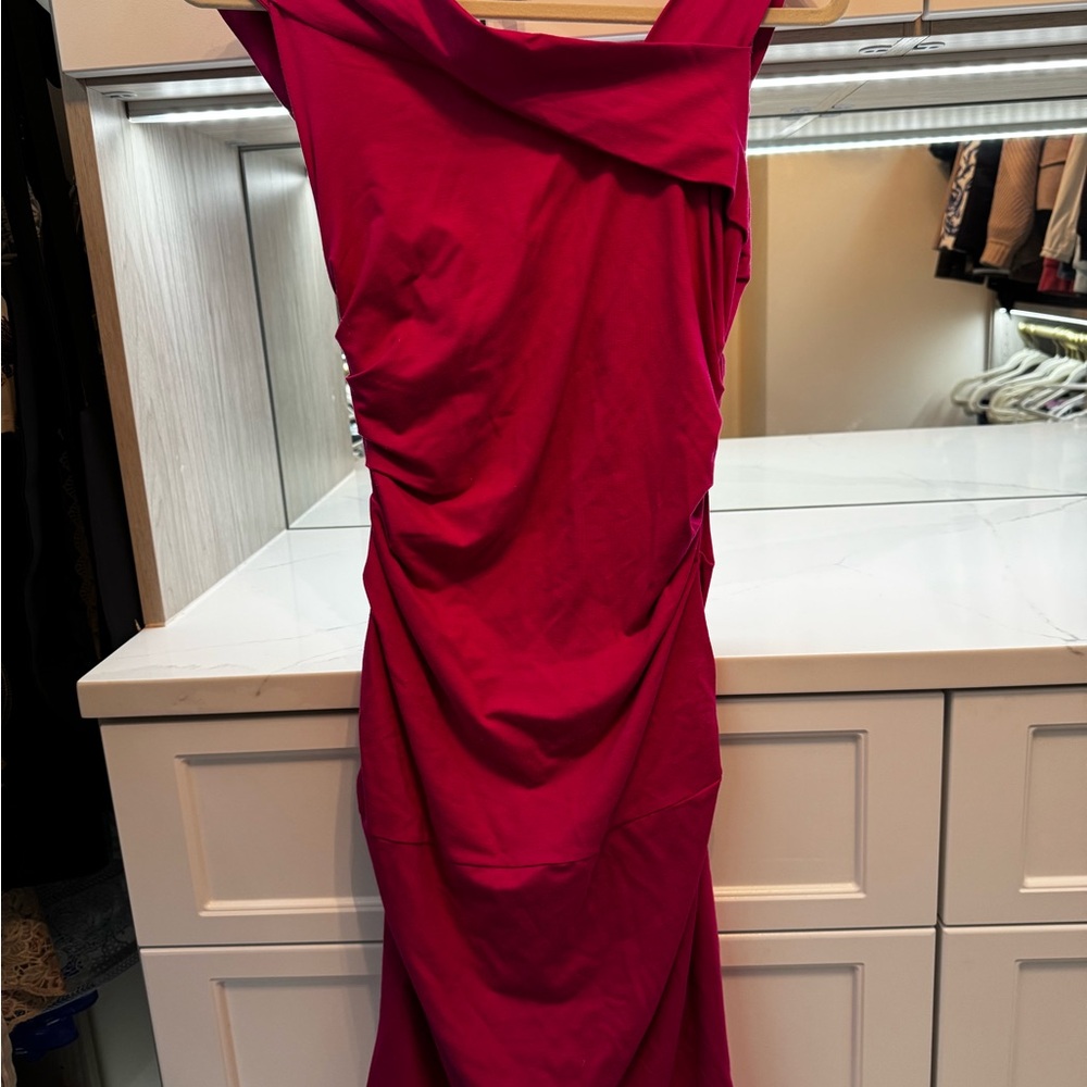 Diane Von Furstenberg Elegant Fuchsia Pink Draped Stretchy Dress. Size S. - Picture 3 of 8